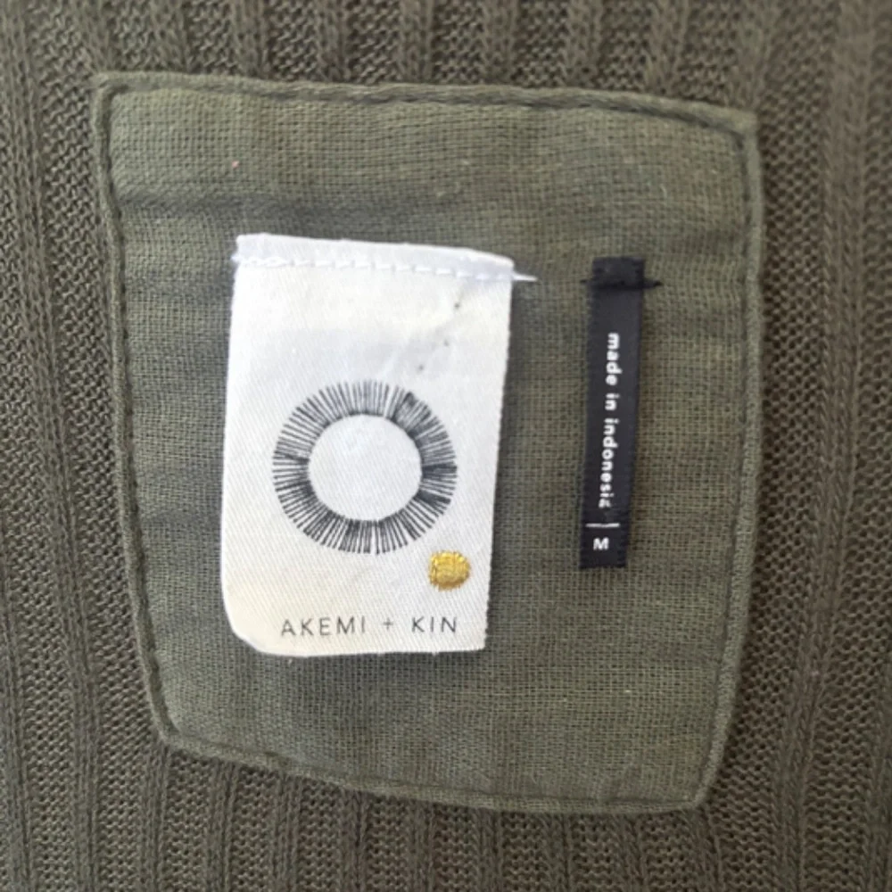Akemi‎ + Kin olive green ribbed midi length cardigan Size Medium